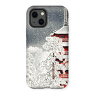 Snow at Asakusa - Takahashi Shōtei Shin-hanga Iphone Case, 13 / Matte, Phone Case Japanese Winter Scene Pagoda Snow-covered Trees