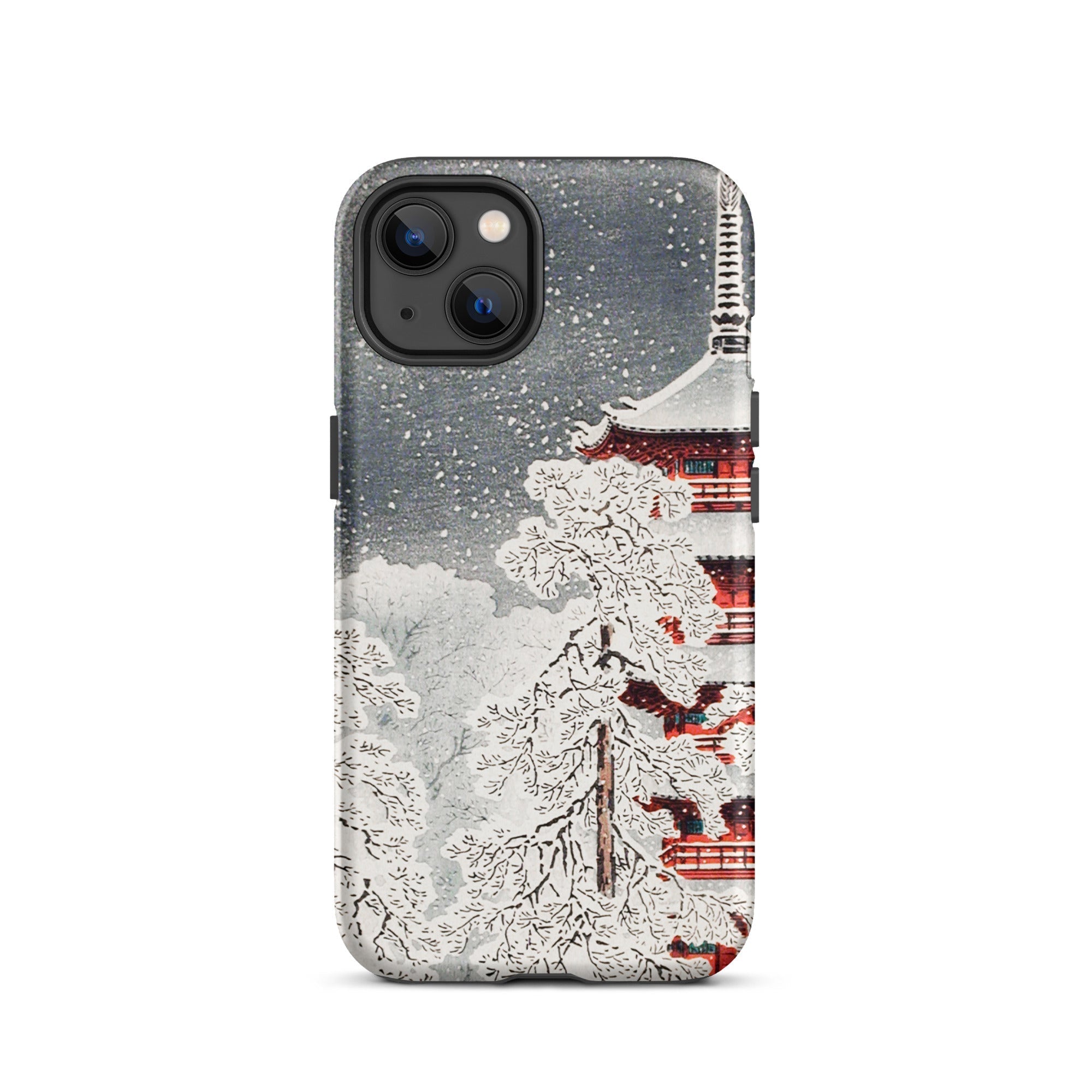 Snow at Asakusa Takahashi Shōtei Shin Hanga Iphone Case, 13 / Matte, Phone Case Snowy Pagoda Design
