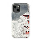 Snow at Asakusa - Takahashi Shōtei Shin-hanga Iphone Case, 13 Mini / Matte, Phone Case Japanese Winter Scene Pagoda Snow-covered Trees