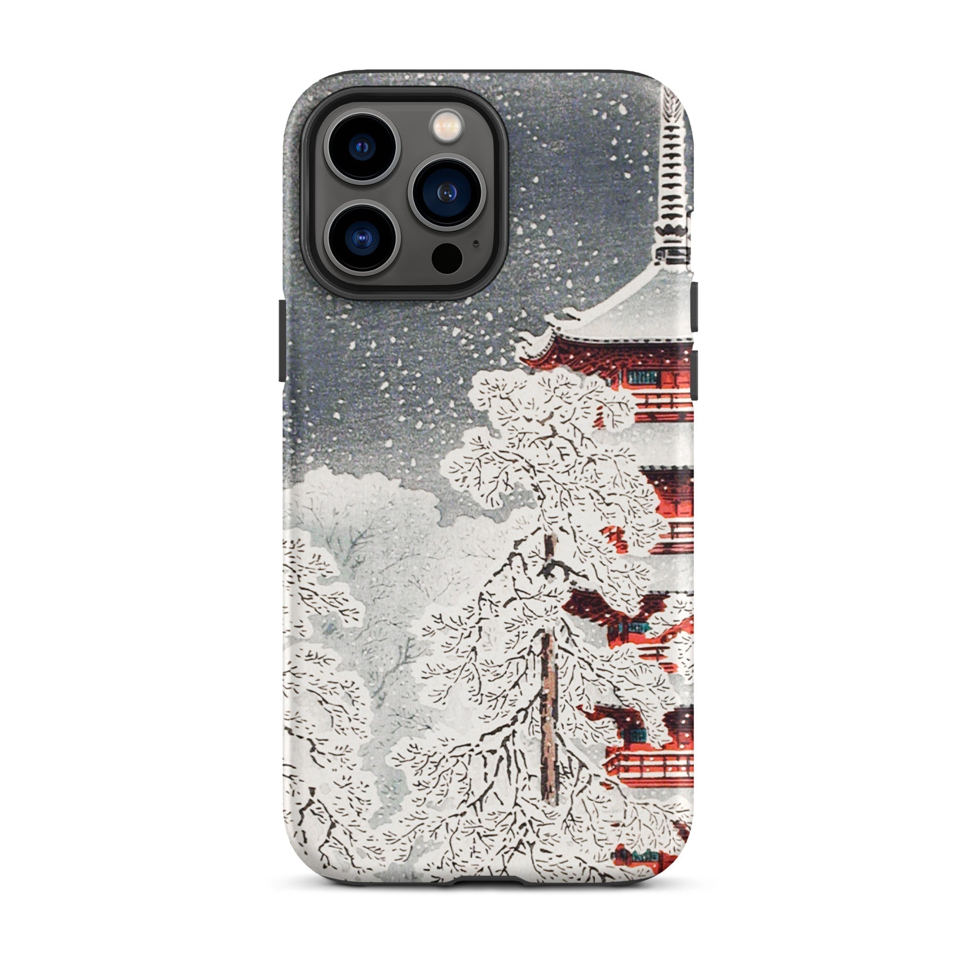 Snow at Asakusa Takahashi Shōtei Shin Hanga Iphone Case, 13 Pro Max / Matte, Iphone Case Snowy Pagoda Design