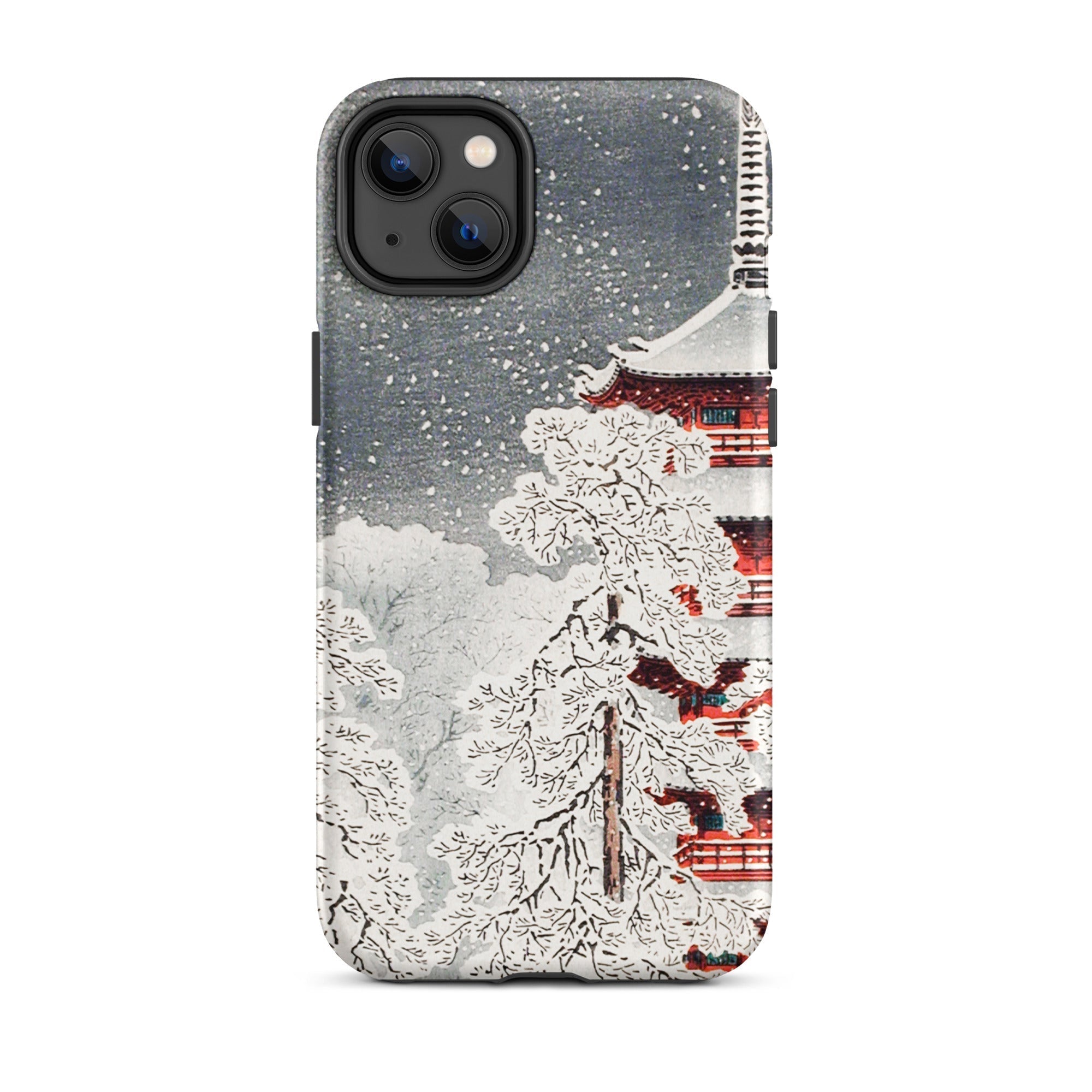 Snow at Asakusa Takahashi Shōtei Shin Hanga Iphone Case, 14 Plus / Matte, Snowy Pagoda Phone Case