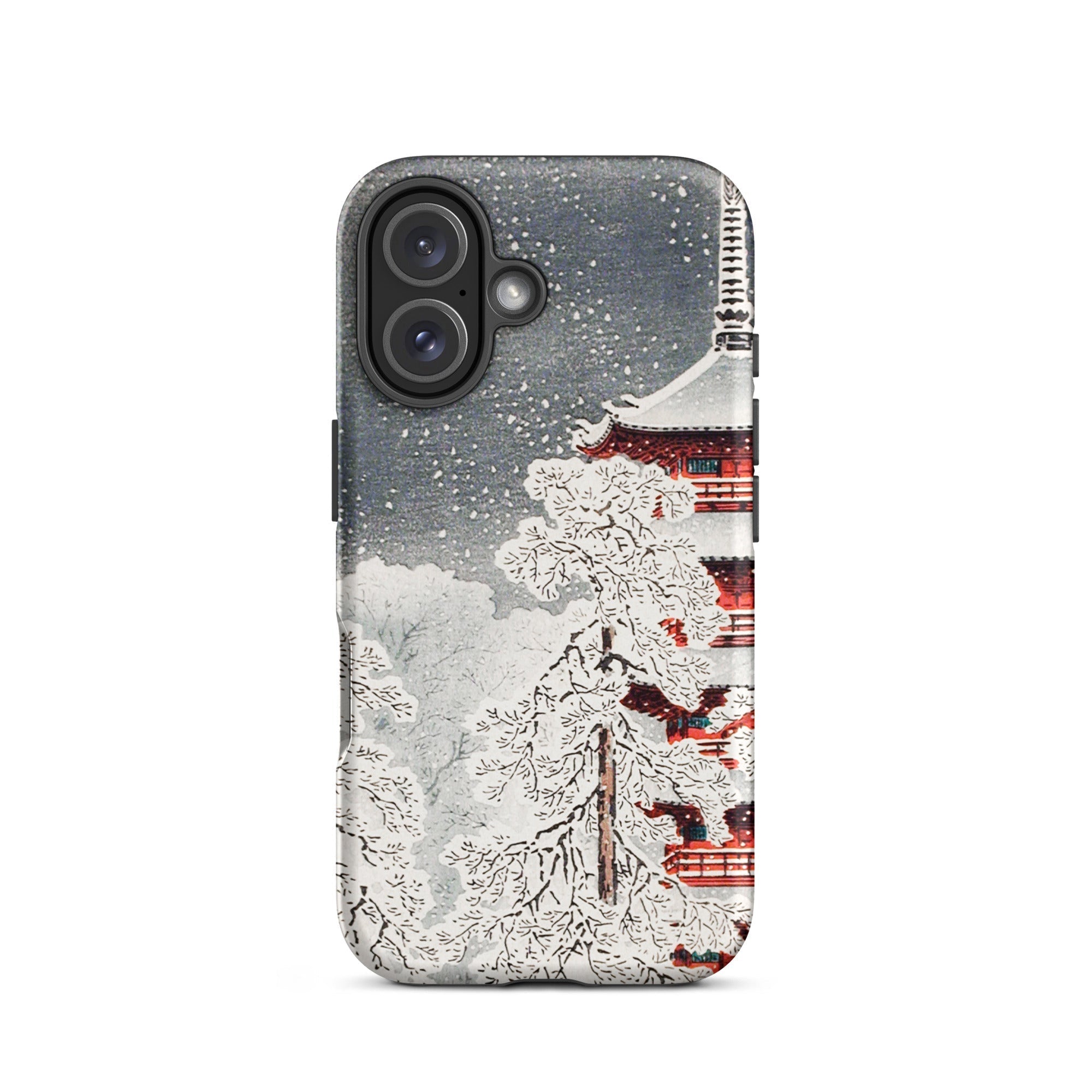 Snow at Asakusa Takahashi Shōtei Shin Hanga Iphone Case, 16 / Matte, Phone Case Snowy Pagoda Design
