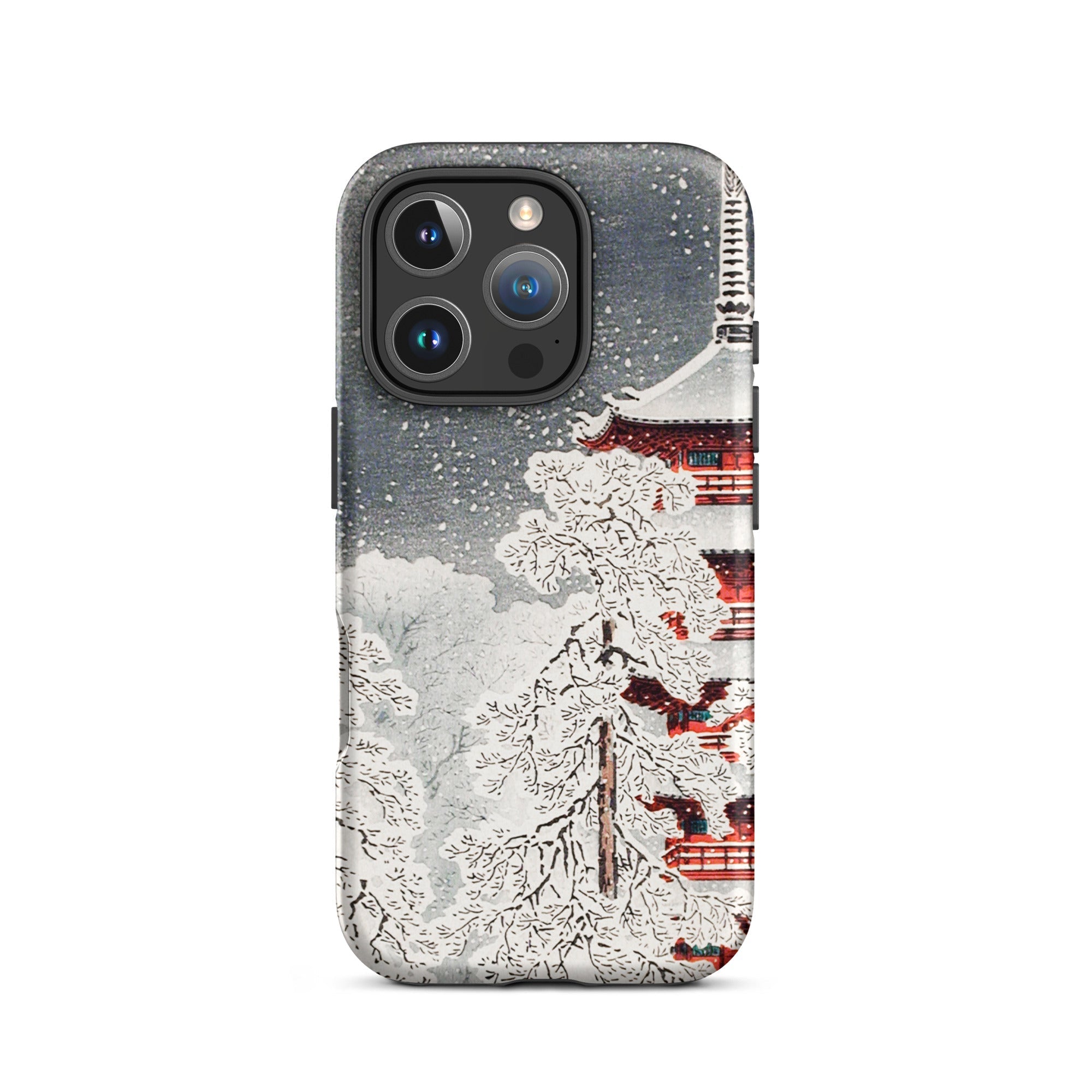 Snow at Asakusa Takahashi Shōtei Shin Hanga Iphone Case, 16 Pro / Matte, Phone Case Snowy Pagoda Design