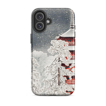 Snow at Asakusa - Takahashi Shōtei Shin-hanga Iphone Case, Phone Case Japanese Winter Landscape Design