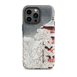 Snow at Asakusa - Takahashi Shōtei Shin-hanga Phone Case Iphone 14 Pro Max / Matte Phone Case Snowy Pagoda Design Takahashi Shōtei,