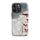 Snow at Asakusa - Takahashi Shōtei Shin-hanga Phone Case Iphone 15 Pro Max / Matte Phone Case Snowy Pagoda Design Takahashi Shōtei,