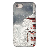 Snow at Asakusa - Takahashi Shōtei Shin-hanga Phone Case Iphone 8 / Matte Phone Case Snowy Japanese Pagoda Tree Scene Takahashi Shōtei,