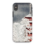 Snow at Asakusa - Takahashi Shōtei Shin-hanga Phone Case Iphone Xs / Matte Phone Case Snowy Japanese Pagoda Scene Takahashi Shōtei,