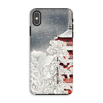 Snow at Asakusa - Takahashi Shōtei Shin-hanga Phone Case Iphone Xs Max / Matte Phone Case Japanese Winter Scene Snow-covered Pagoda Trees
