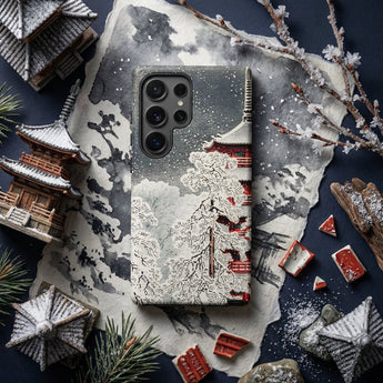 Snow at Asakusa - Takahashi Shōtei Shin-hanga Phone Case Sleek Phone Case Traditional Japanese Winter Landscape Snow-covered Takahashi
