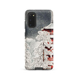 Snow at Asakusa - Takahashi Shōtei Shin-hanga Samsung Case, Galaxy S20 / Matte, Black Phone Case Snowy Japanese Pagoda Trees Design