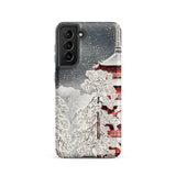 Snow at Asakusa - Takahashi Shōtei Shin-hanga Samsung Case, Galaxy S21 / Matte, Phone Case Japanese Temple Snowy Trees Design