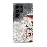 Snow at Asakusa - Takahashi Shōtei Shin-hanga Samsung Case, Galaxy S24 Ultra / Matte, Phone Case Snowy Japanese Temple Scene