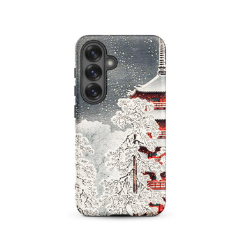 Snow at Asakusa - Takahashi Shōtei Shin-hanga Samsung Case, Galaxy S25 / Matte, Phone Case Snowy Japanese Temple Trees