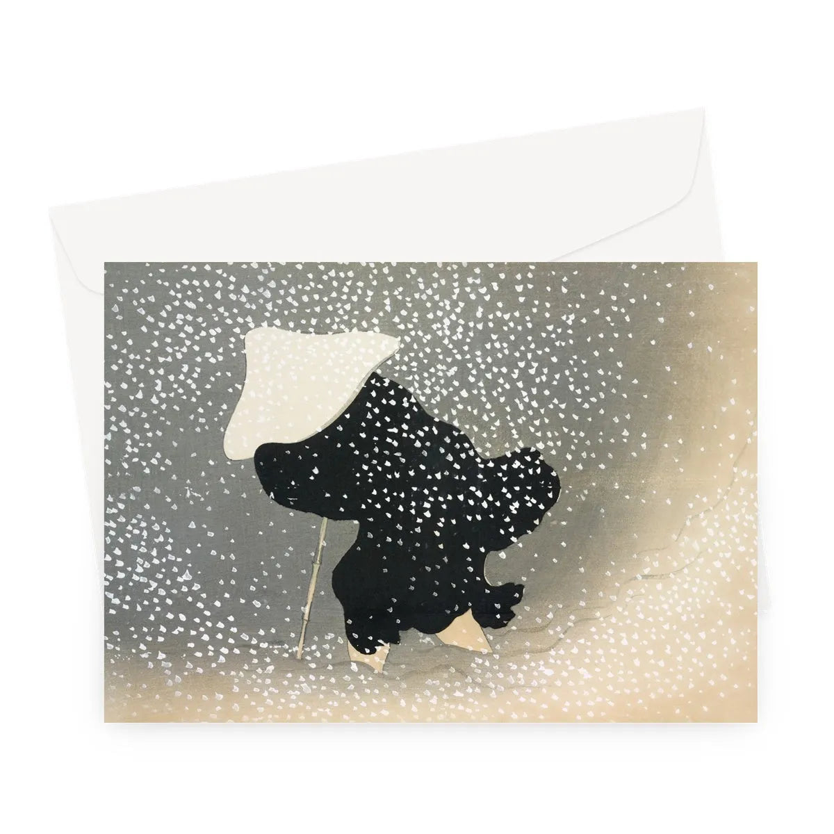 Snow By Kamisaka Sekka Greeting Card - A5 Landscape / 1 Card - Greeting & Note Cards - Aesthetic Art