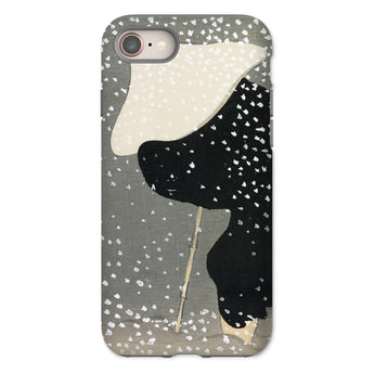 Snow - Kamisaka Sekka Meiji Art Iphone Case, 8 / Matte, Phone Case Abstract Black White Gray Design Curved