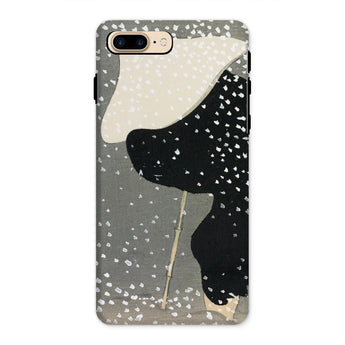 Snow - Kamisaka Sekka Meiji Art Iphone Case, 8 Plus / Matte, Phone Case Abstract Black White Gray Design Speckled