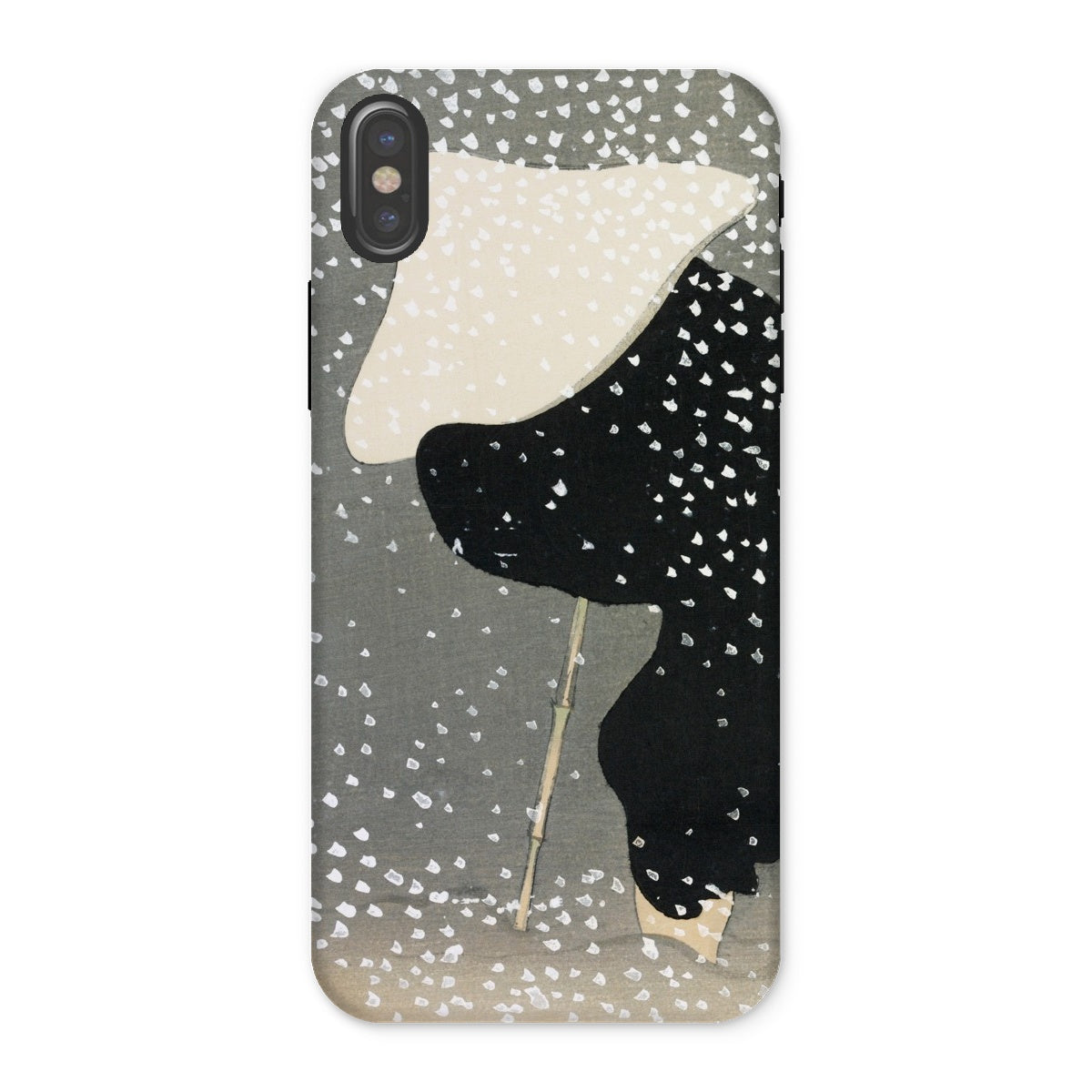 Snow Kamisaka Sekka Meiji Art Iphone Case, x / Matte, Phone Case Abstract Design Bird Like Shape Black White