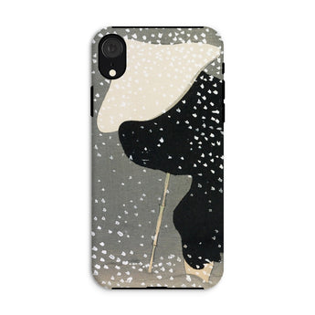 Snow - Kamisaka Sekka Meiji Art Iphone Case, Xr / Matte, Phone Case Abstract Black White Design Curved Shapes