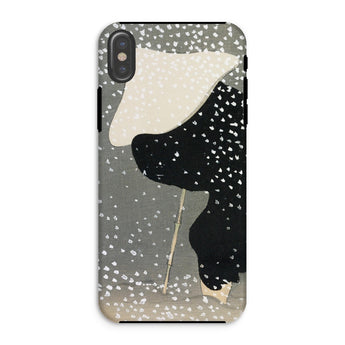 Snow - Kamisaka Sekka Meiji Art Iphone Case, Xs / Matte, Phone Case Abstract Design Black White Bird-like Shape