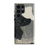 Snow - Kamisaka Sekka Meiji Art Phone Case Samsung Galaxy S23 Ultra / Matte Sleek Black Cream-colored Phone Case Minimalist Artistic Design