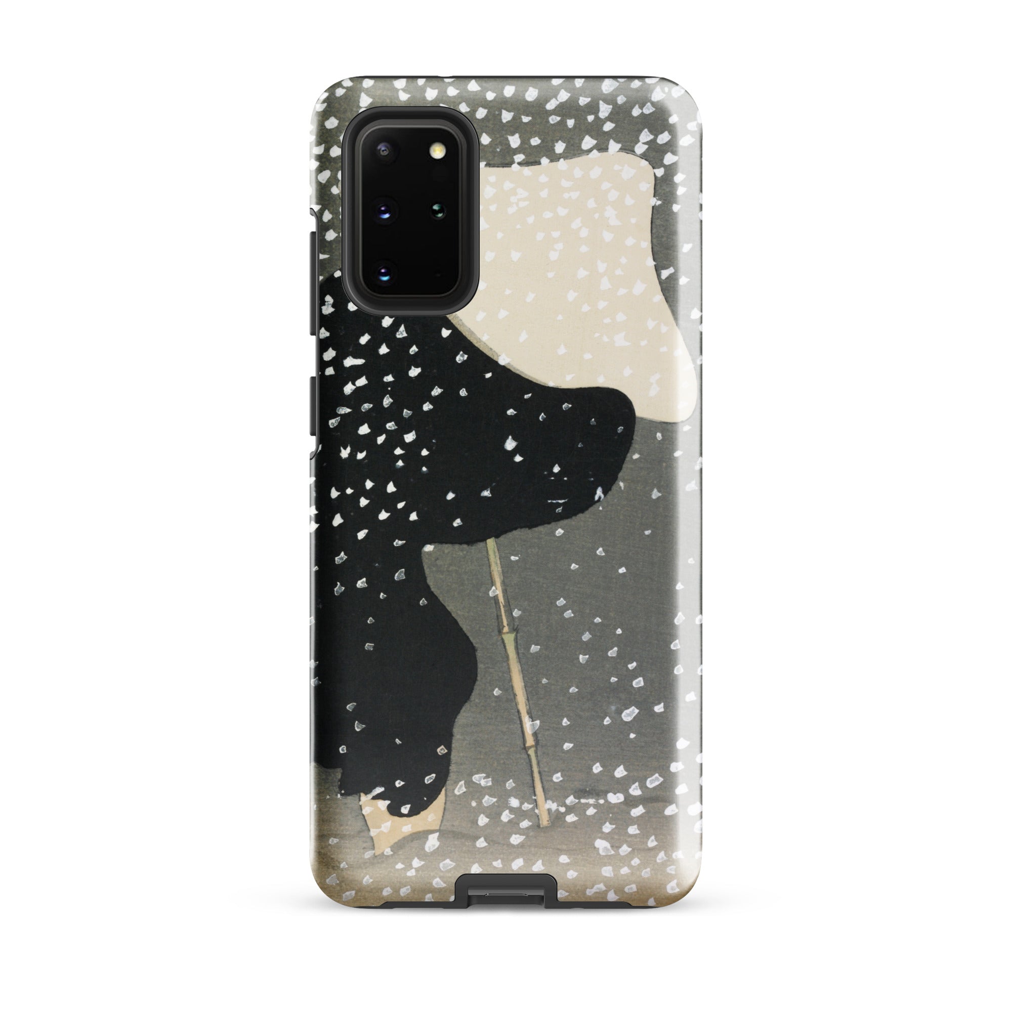 Snow Kamisaka Sekka Meiji Art Samsung Case, Galaxy S20 Plus / Matte, Smartphone Case Abstract Black White Pattern Figure Snow