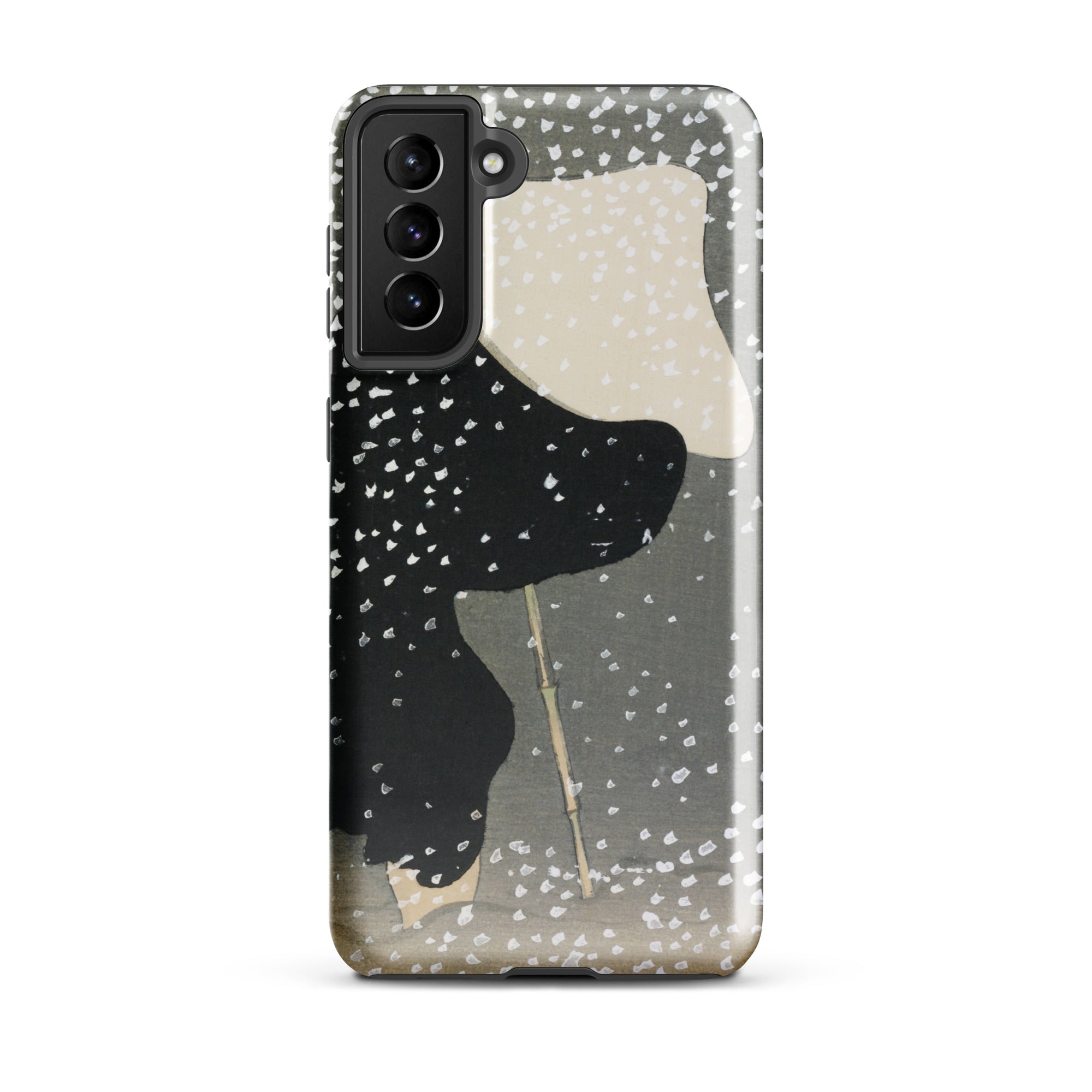 Snow Kamisaka Sekka Meiji Art Samsung Case, Galaxy S21 Plus / Matte, Smartphone Black White Patterned Case Camera Module