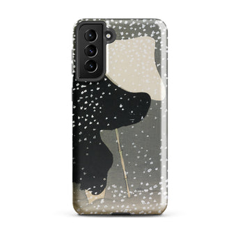 Snow - Kamisaka Sekka Meiji Art Samsung Case, Galaxy S21 Plus / Matte, Smartphone Black White Patterned Case Camera Module