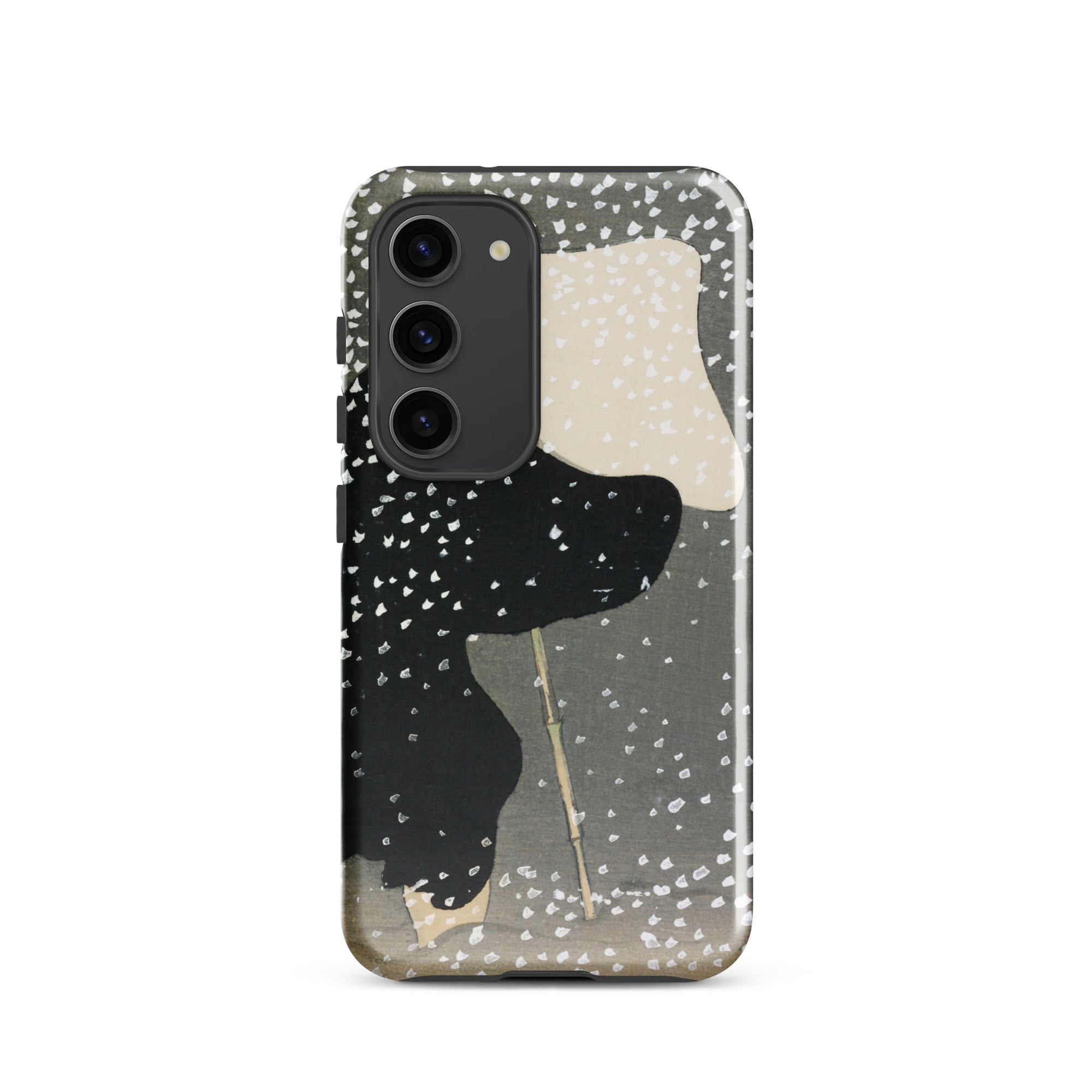 Snow Kamisaka Sekka Meiji Art Samsung Case, Galaxy S23 / Matte, Black White Patterned Smartphone Case Triple Camera Cutout