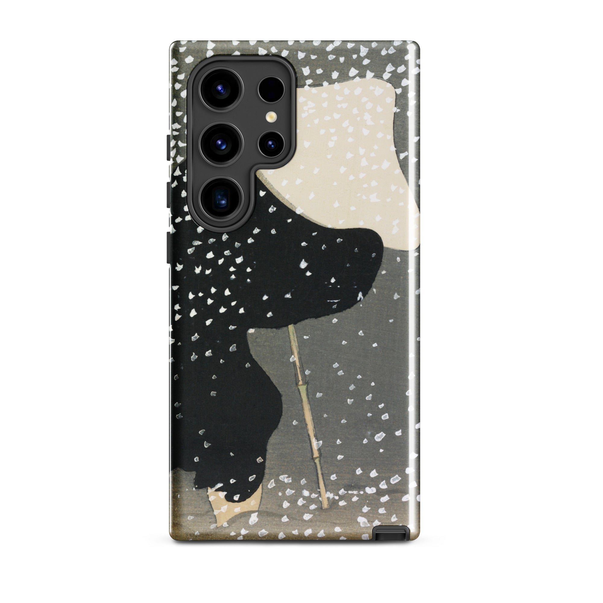 Snow Kamisaka Sekka Meiji Art Samsung Case, Galaxy S24 Ultra / Matte, Smartphone Case Japanese Woodblock Print Figure Hat Dark