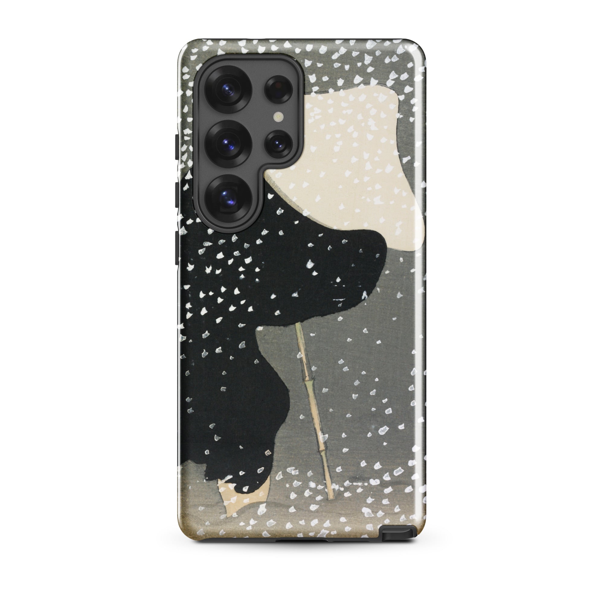 Snow Kamisaka Sekka Meiji Art Samsung Case, Galaxy S25 Ultra / Matte, Smartphone Protective Case Snowy Ukiyo e Style Print Person