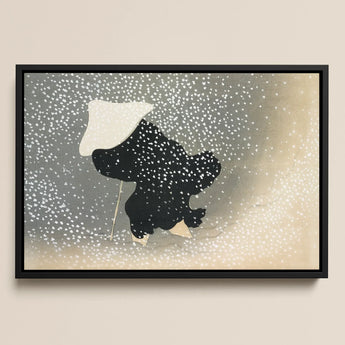 Snow - Kamisaka Sekka Meiji Period Art Print / Canvas, 18x12’’ / 46x31cm / Black Frame, Posters Prints & Visual Artwork, Toby Leon