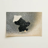 Snow - Kamisaka Sekka Meiji Period Art Print / Canvas Black Silhouette Figure White Hat Coat Snow Rendered Kamisaka Sekka’s Snow, Whispers