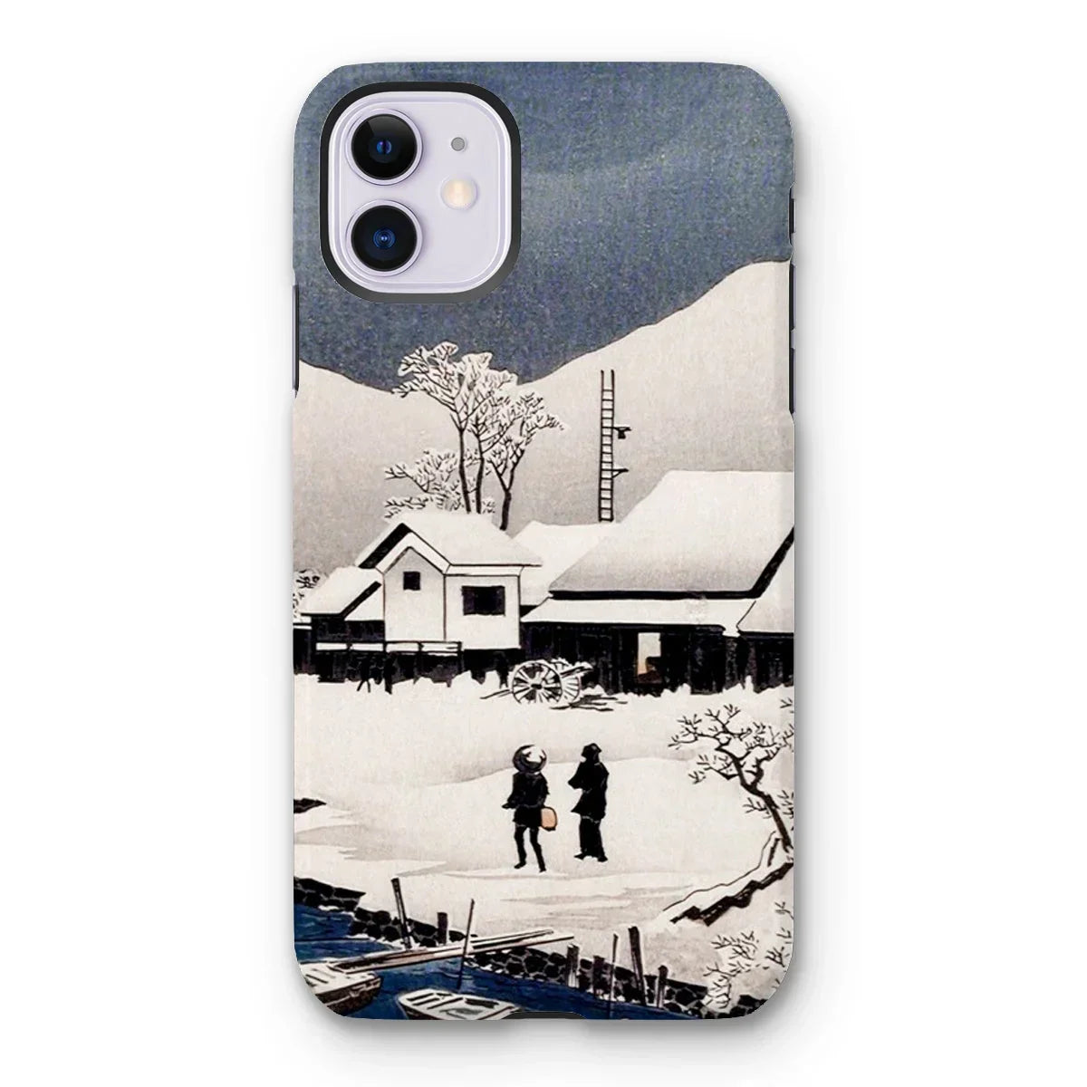 Snow at Nipponmatsu - Hiroaki Takahashi Iphone Case, 11 / Matte, Iphone Case Japanese Woodblock Print Winter Scene Snow-covered