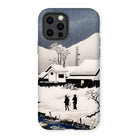 Snow at Nipponmatsu - Hiroaki Takahashi Iphone Case, 12 Pro / Matte, Iphone Case Japanese Woodblock Print Design Snowy Winter