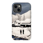 Snow at Nipponmatsu - Hiroaki Takahashi Iphone Case, 13 / Matte, Phone Case Japanese Woodblock-style Winter Scene Snow-covered Buildings