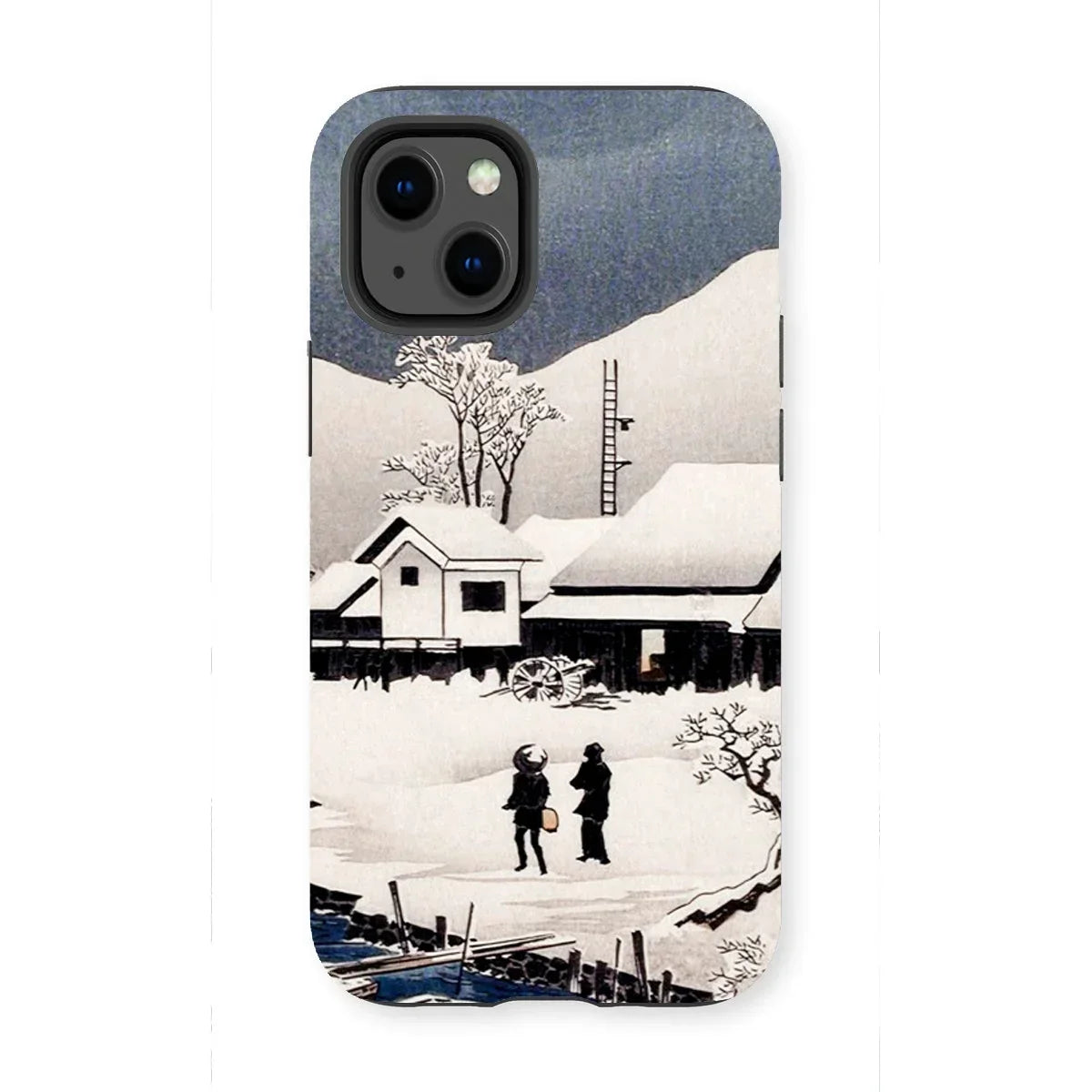 Snow at Nipponmatsu - Hiroaki Takahashi Iphone Case, 13 Mini / Matte, Phone Case Japanese Winter Landscape Artwork Snow-covered Buildings