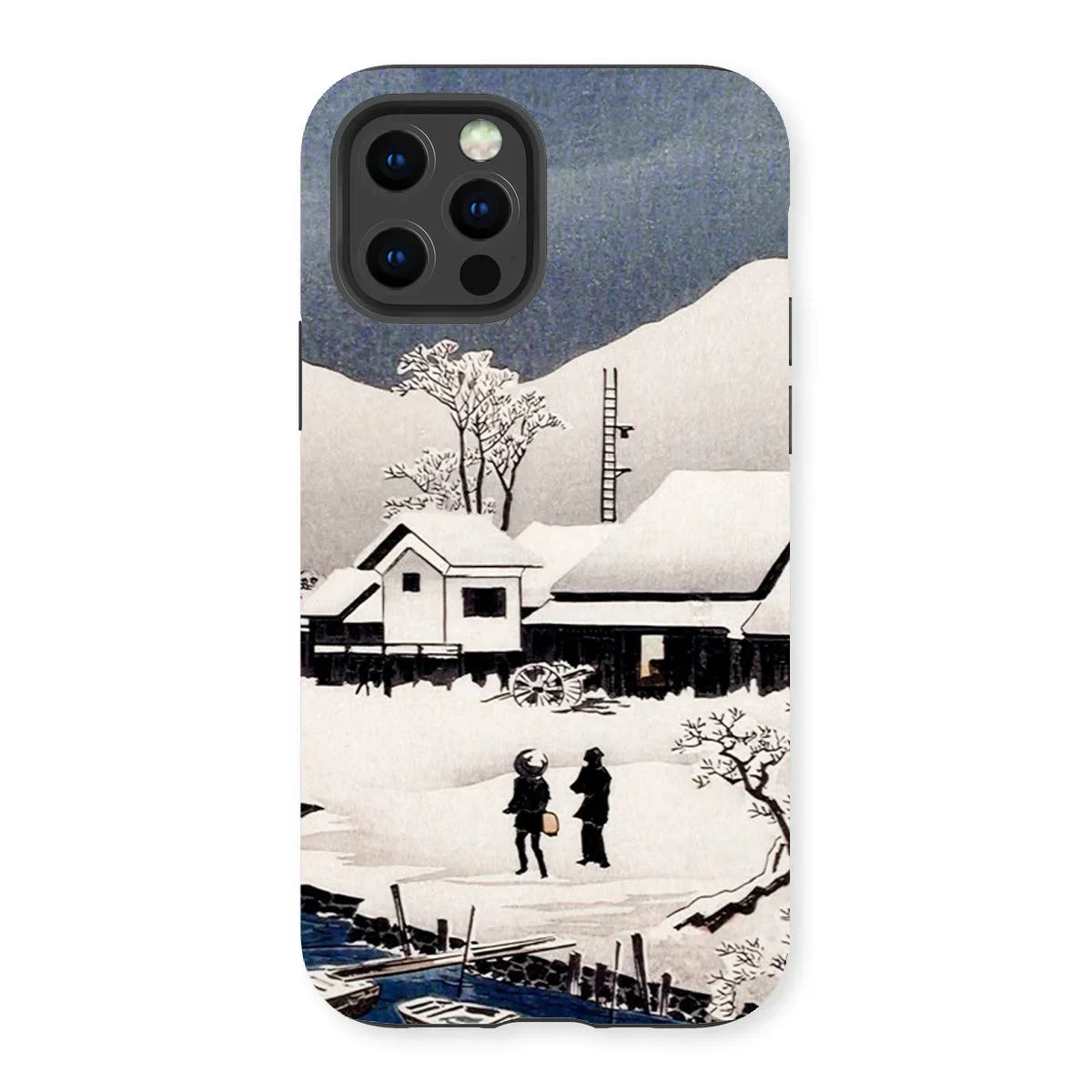 Snow at Nipponmatsu - Hiroaki Takahashi Iphone Case, 13 Pro / Matte, Iphone Case Japanese Woodblock Print Winter Scene Snow-covered
