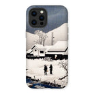 Snow at Nipponmatsu - Hiroaki Takahashi Iphone Case, 13 Pro Max / Matte, Phone Case Japanese Woodblock Print-style Winter Scene Snow-covered