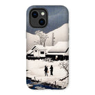 Snow at Nipponmatsu - Hiroaki Takahashi Iphone Case, 14 Plus / Matte, Phone Case Japanese Woodblock Print-style Winter Scene Snow-covered