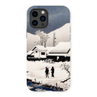 Snow at Nipponmatsu - Hiroaki Takahashi Iphone Case, 14 Pro / Matte, Iphone Case Japanese Woodblock Print Winter Scene Snow-covered