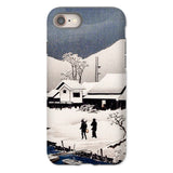 Snow at Nipponmatsu - Hiroaki Takahashi Iphone Case, 8 / Matte, Phone Case Japanese Woodblock Print Winter Scene Snow-covered