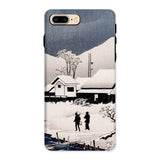 Snow at Nipponmatsu - Hiroaki Takahashi Iphone Case, 8 Plus / Matte, Phone Case Japanese Woodblock-style Winter Scene Snow-covered Buildings