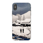 Snow at Nipponmatsu Hiroaki Takahashi Iphone Case, x / Matte, Phone Case Japanese Woodblock Print Style Winter Scene Snow Covered