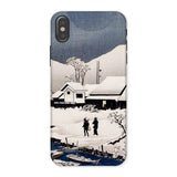 Snow at Nipponmatsu - Hiroaki Takahashi Iphone Case, x / Matte, Phone Case Japanese Woodblock Print-style Winter Scene Snow-covered