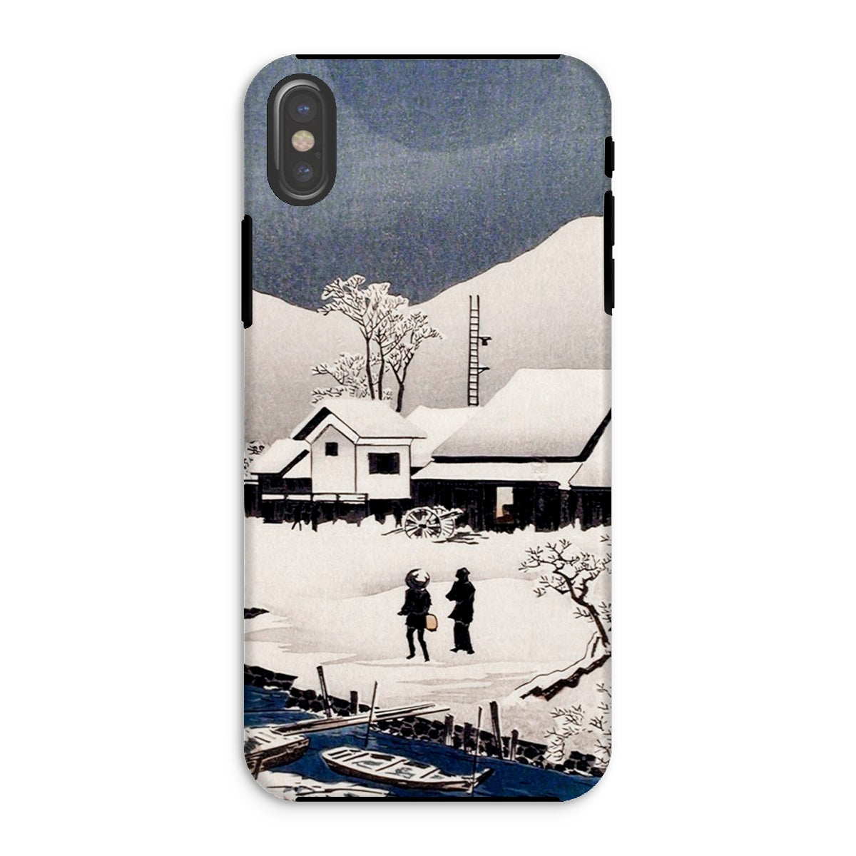 Snow at Nipponmatsu Hiroaki Takahashi Iphone Case, Xs / Matte, Phone Case Japanese Winter Landscape Artwork Snow Covered Houses