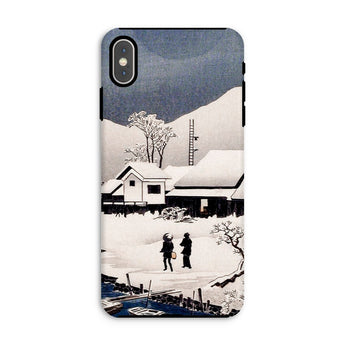 Snow at Nipponmatsu - Hiroaki Takahashi Iphone Case, Xs Max / Matte, Phone Case Winter Landscape Artwork Snow-covered Houses Silhouetted