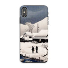 Snow at Nipponmatsu - Hiroaki Takahashi Iphone Case, Xs Max / Matte, Phone Case Winter Landscape Artwork Snow-covered Houses Silhouetted
