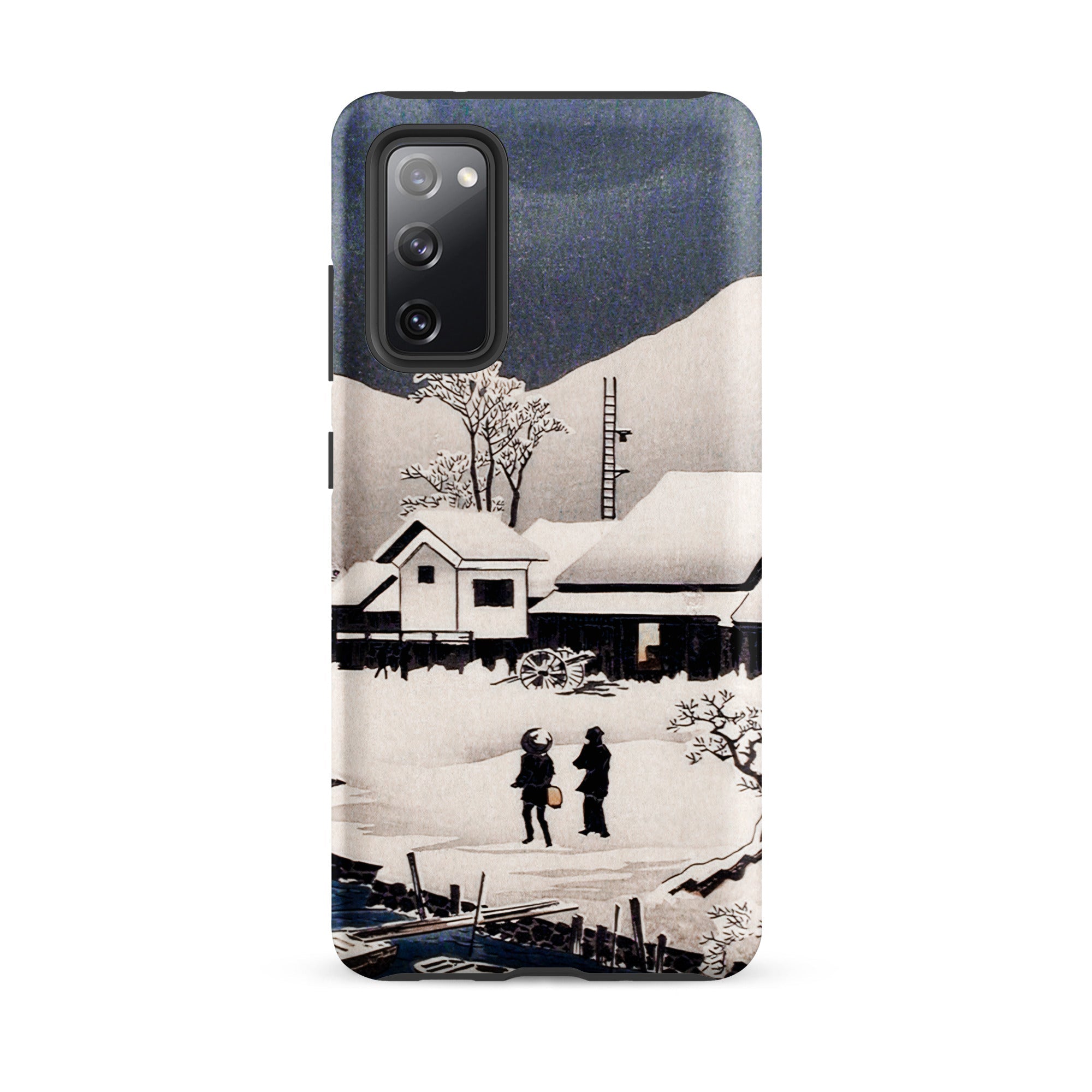 Snow at Nipponmatsu Hiroaki Takahashi Samsung Case, Galaxy S20 Fe / Matte, Smartphone Case Winter Landscape Snow Covered Houses Trees Two