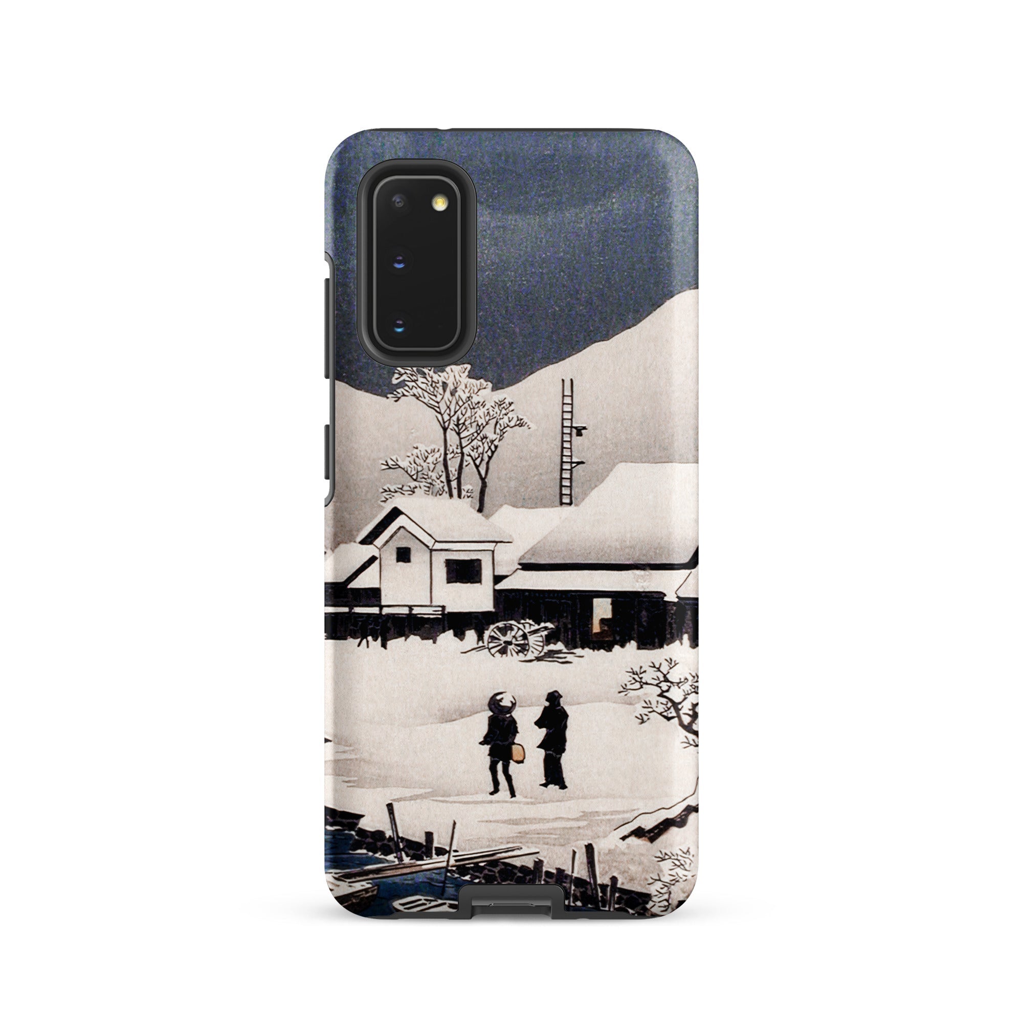 Snow at Nipponmatsu Hiroaki Takahashi Samsung Case, Galaxy S20 / Matte, White Smartphone Case Winter Landscape Illustration